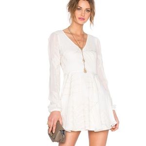 Lovers & Friends White Silver Tread Mini Dress S